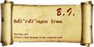 Bárányos Irma névjegykártya